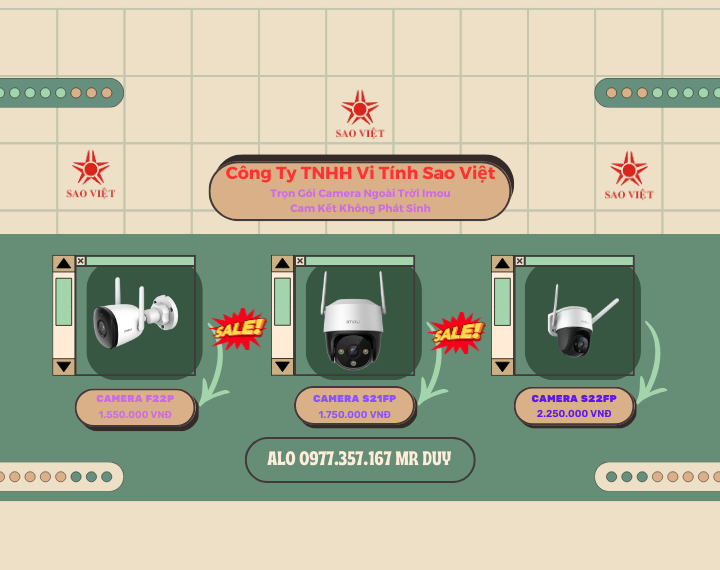 Khuyến Mãi Camera IP Wifi Ngoài Trời trọn gói